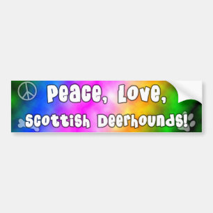 Peace Love Scottish Deerhounds Bumper Sticker