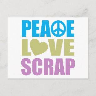 Peace Love Scrap Postcard