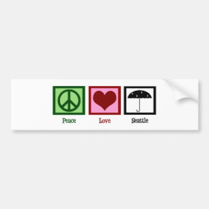 Peace Love Seattle Bumper Sticker