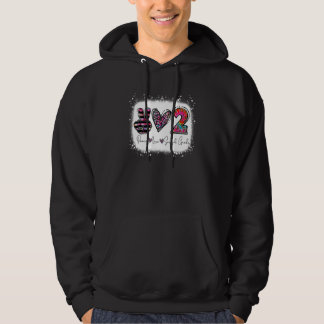 Peace Love Second Grade Back To School Leopard Kid Hoodie