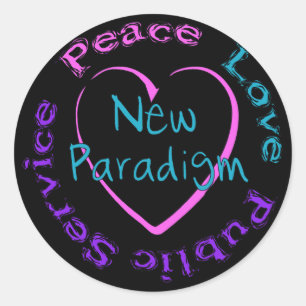 Peace Love Service Classic Round Sticker