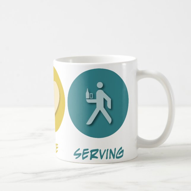Peace Love Serving Coffee Mug (Right)
