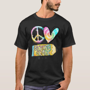 Peace Love Seventh Grade  Tie Dye Student Teacher T-Shirt