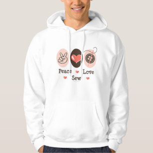 Peace Love Sew Sewing Hooded Sweatshirt