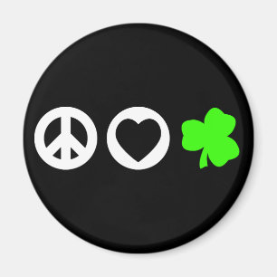 Peace Love Shamrock Magnet