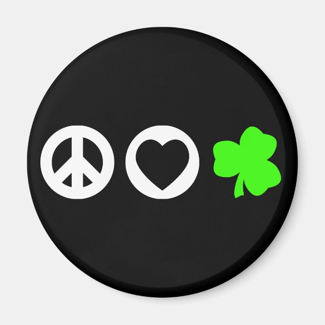 Peace Love Shamrock Magnet (Front)