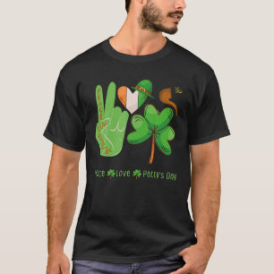 Peace Love Shamrocks Saint Patty's St Patrick's Da T-Shirt