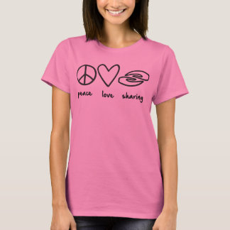 Peace Love Sharing Ladies Multicolor Tie-dye T-Shirt
