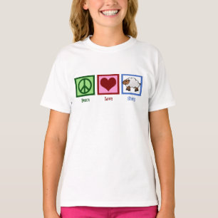 Peace Love Sheep Cute Kids T-Shirt