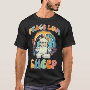 Peace Love Sheep Hippie Yoga Hippies Meditation H T-Shirt