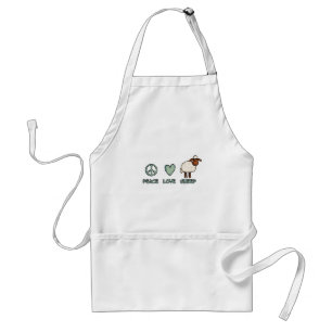 peace love sheep standard apron