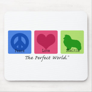 Peace Love Sheltie Mouse Mat
