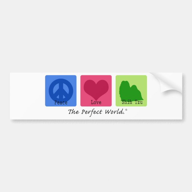 Peace Love Shih Tzu Bumper Sticker (Front)