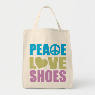Peace Love Shoes Tote Bag