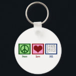 Peace Love Sign Language Key Ring<br><div class="desc">A peace sign,  heart,  and the ASL alphabet of hands. Great gift for the deaf community or an American Sign Language interpreter.</div>