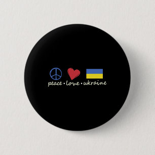Peace Love Sign Ukraine Colors Retro Vintage Look 6 Cm Round Badge