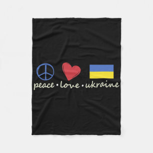 Peace Love Sign Ukraine Colors Retro Vintage Look  Fleece Blanket