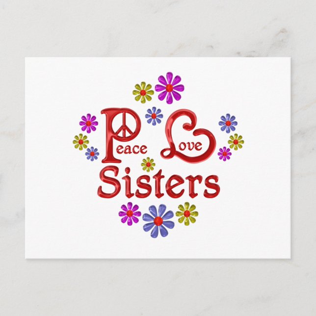 Peace Love Sisters Postcard (Front)