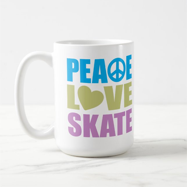 Peace Love Skate Coffee Mug (Left)