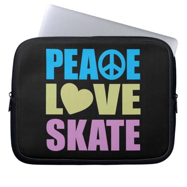 Peace Love Skate Laptop Sleeve (Front)