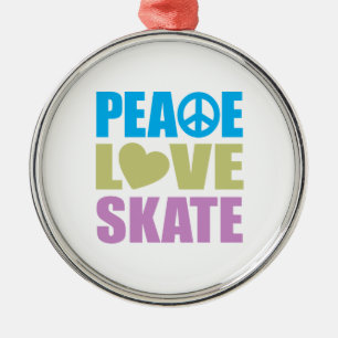 Peace Love Skate Metal Tree Decoration