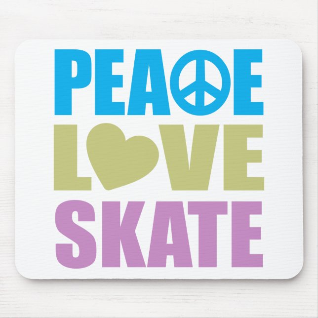 Peace Love Skate Mouse Mat (Front)