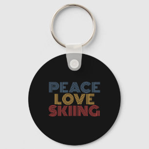 Peace Love Skiing  Key Ring