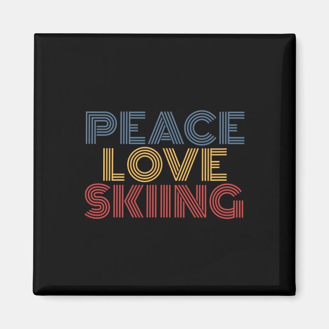Peace Love Skiing  Magnet (Front)