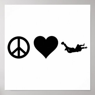 Peace Love Skydiving Poster