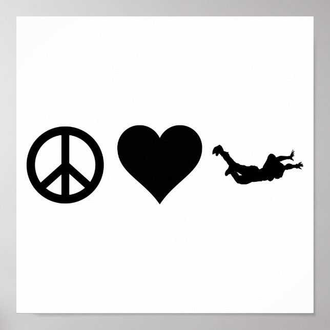 Peace Love Skydiving Poster (Front)