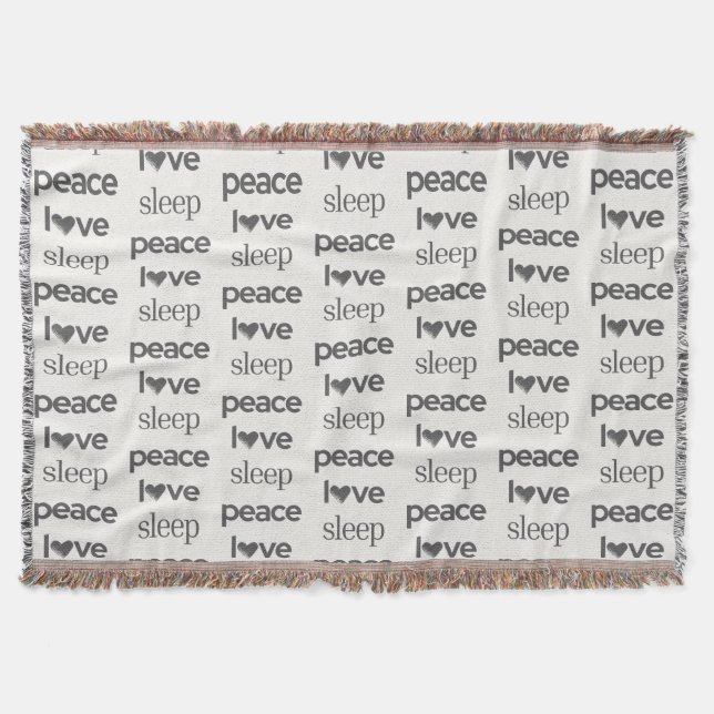 Peace Love Sleep - Cozy Comfy Throw Blanket (Front)