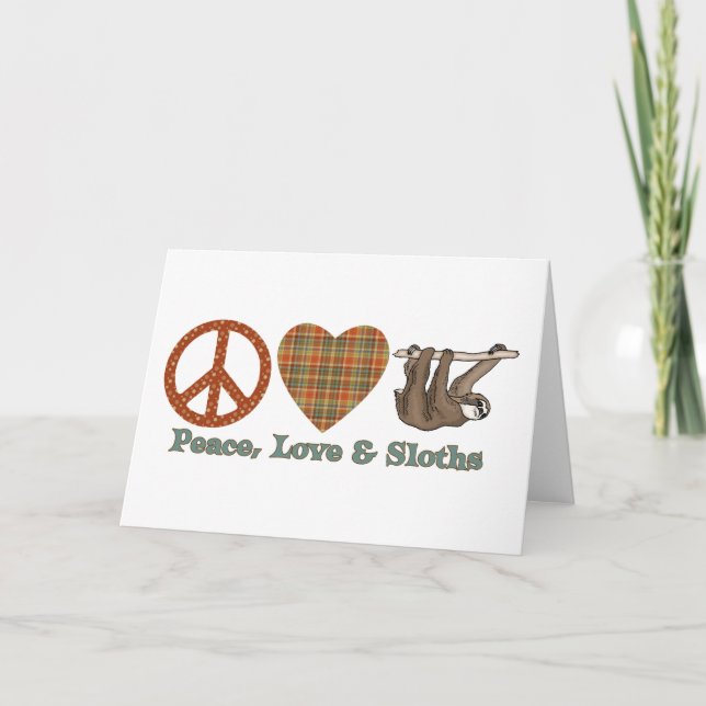 Peace, Love & Sloths Card (Front)