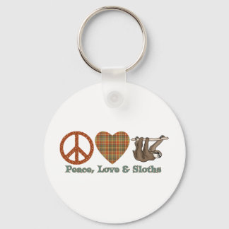 Peace, Love & Sloths Key Ring