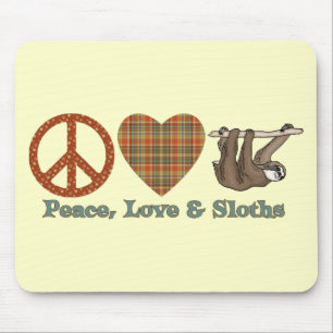 Peace, Love & Sloths Mouse Mat