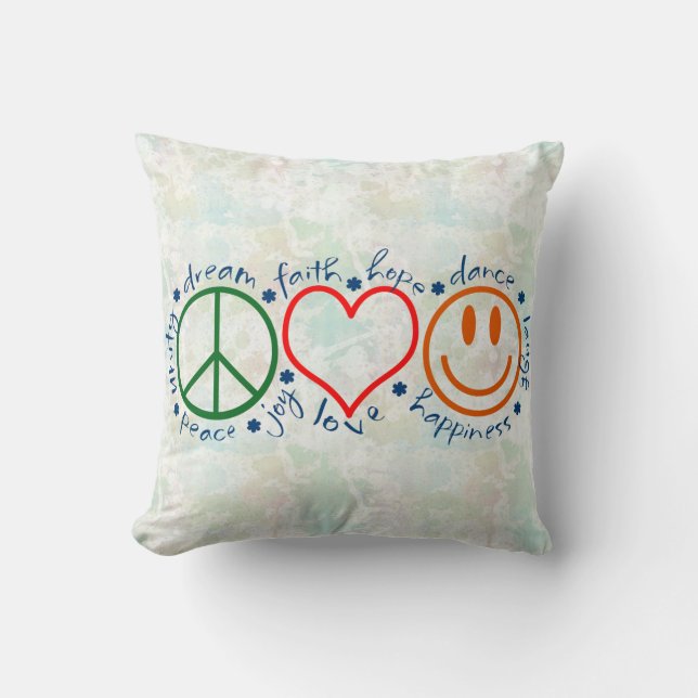 Peace Love Smile Cushion (Front)