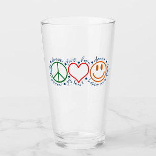 Peace Love Smile Glass