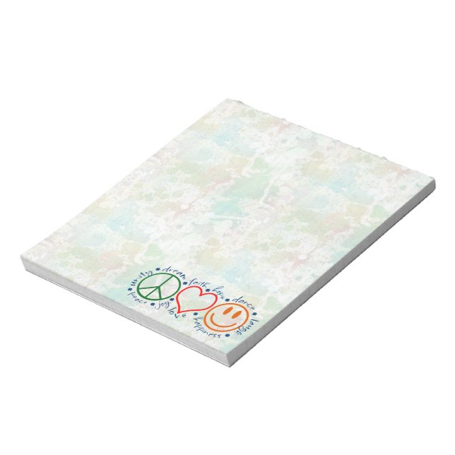 Peace Love Smile Notepad (Rotated)
