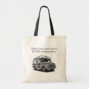 Peace Love S'mores Camping Mom Outdoor Happy Tote Bag