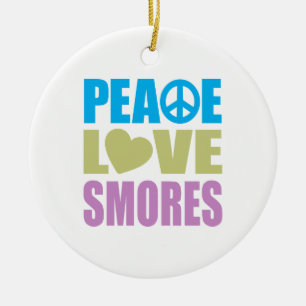 Peace Love Smores Ceramic Tree Decoration