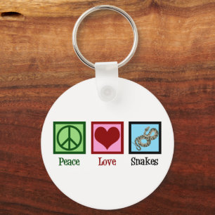 Peace Love Snakes Key Ring