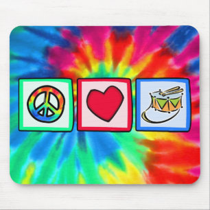 Peace, Love, Snare Drum Mouse Mat