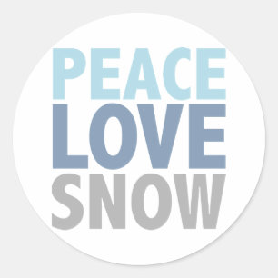 Peace Love Snow Tees Gifts Classic Round Sticker