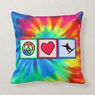 Peace, Love, Snowboarding Cushion