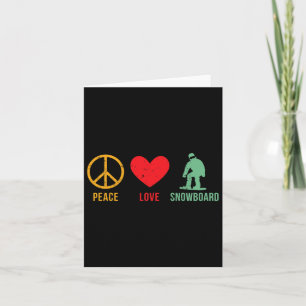Peace Love Snowboarding Vintage Snowboarder 70s Sn Card