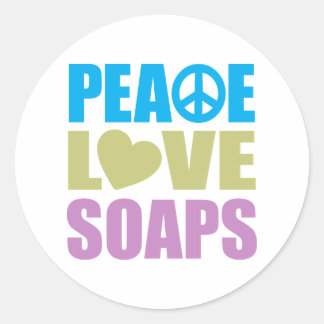 Peace Love Soaps Classic Round Sticker