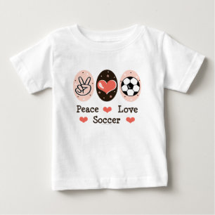 Peace Love Soccer Baby T shirt