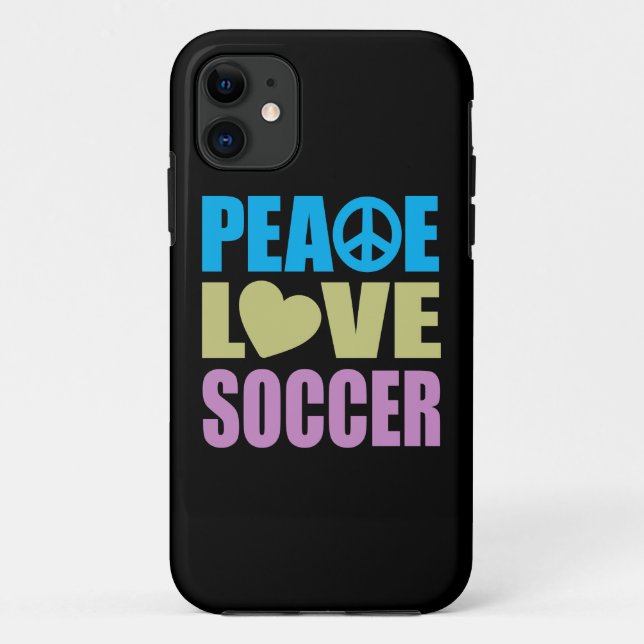 Peace Love Soccer Case-Mate iPhone Case (Back)