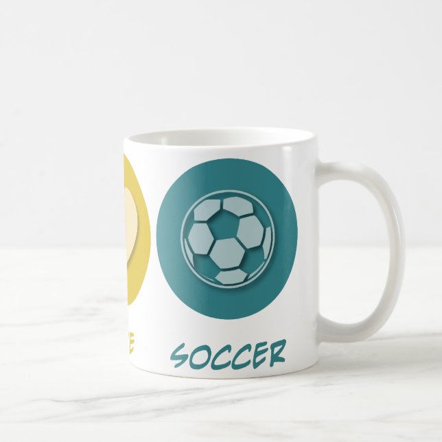 Peace Love Soccer Coffee Mug (Right)