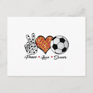 Peace Love Soccer Cool T Shirt Postcard