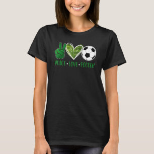 Peace Love Soccer Cute Design for Women Teen Girls T-Shirt